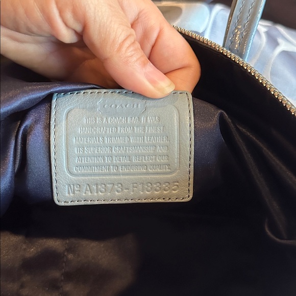 Blue and Gray Coach Laura Signature Tote Bag - Picture 10 of 12